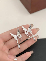 Mojoyce-S925 Silver Needle Liquid Butterfly Earrings