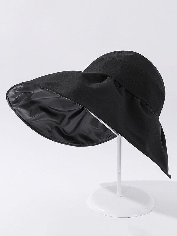 Mojoyce-Casual Solid Color Hole Sun-Protection Hat