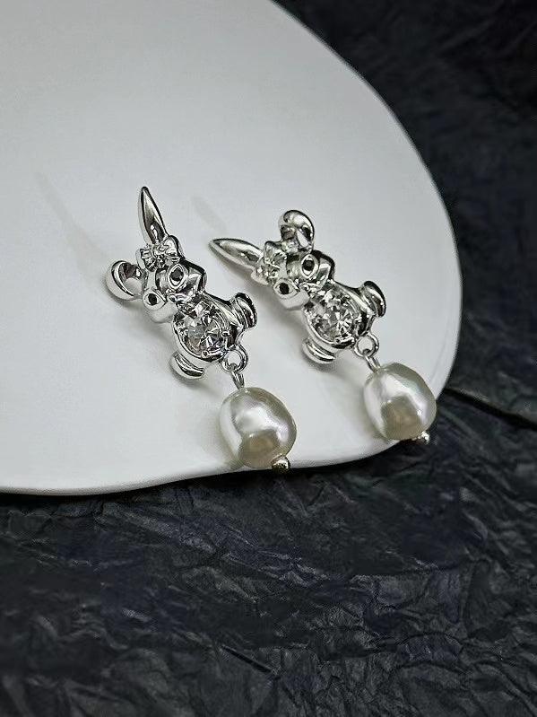 Mojoyce-Rabbit&Pearl Earrings