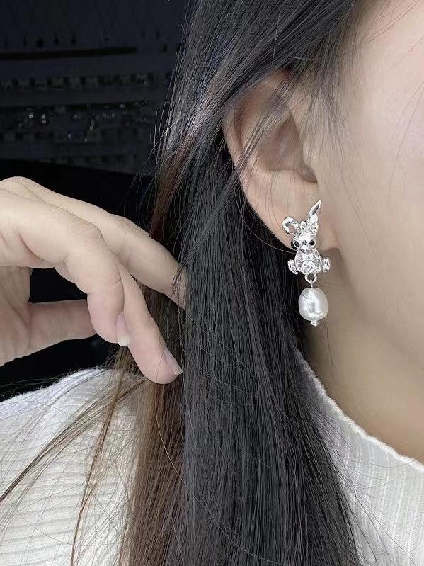 Mojoyce-Rabbit&Pearl Earrings