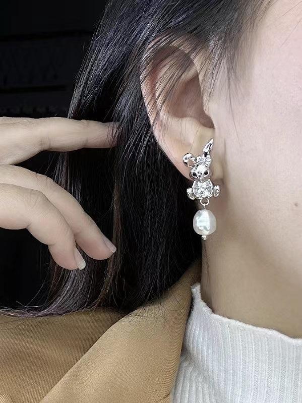 Mojoyce-Rabbit&Pearl Earrings