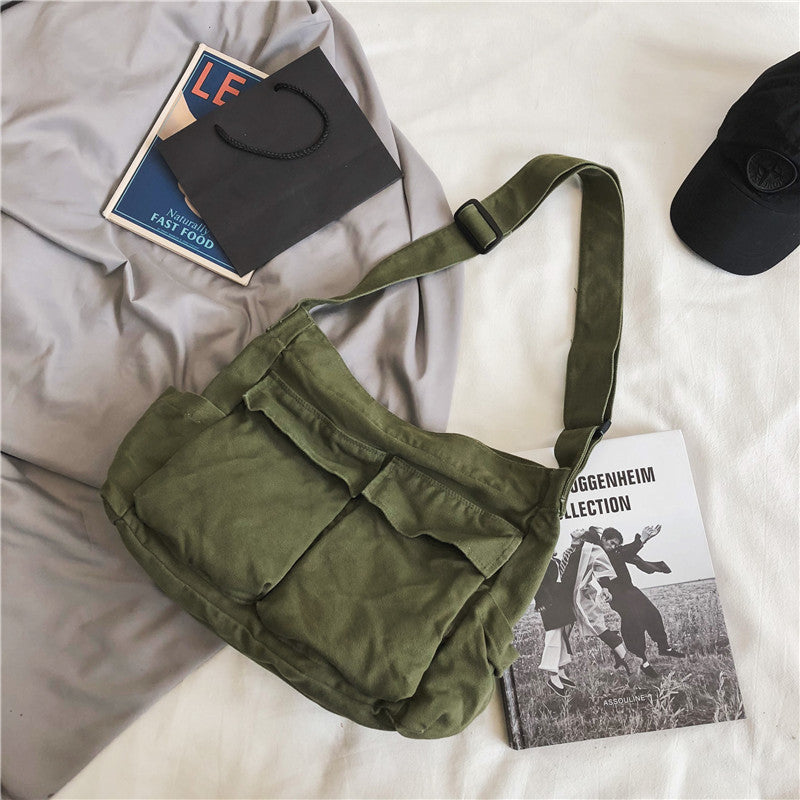 MOJOYCE-Large Canvas Satchel Bag