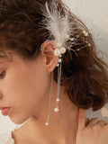 Mojoyce-Original Stylish Feather Beads Tassels Earrings