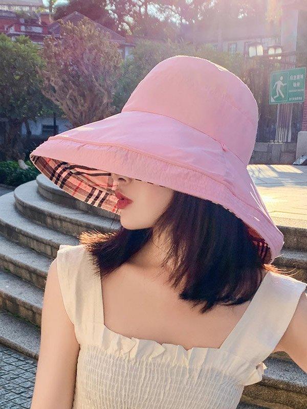 Mojoyce-Original Plaid Reversible Sun-Protection Bucket Hat