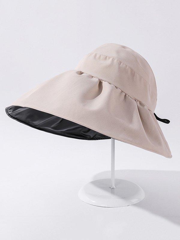 Mojoyce-Casual Solid Color Hole Sun-Protection Hat