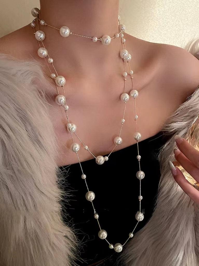 Mojoyce-Luxry Long Pearl Necklace