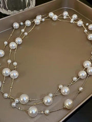 Mojoyce-Luxry Long Pearl Necklace