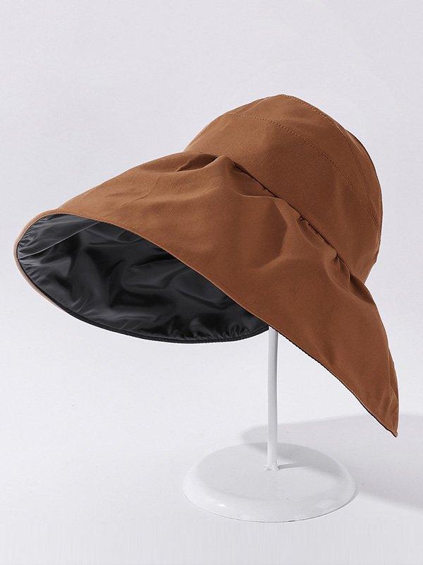 Mojoyce-Casual Solid Color Hole Sun-Protection Hat