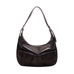 MOJOYCE-Vintage Washed Pu Leather Shoulder Bag