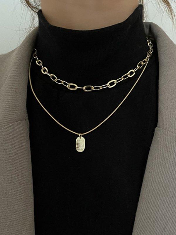 Mojoyce-Stylish Punk Multi-Layered Sweater Chain Necklaces Accessories