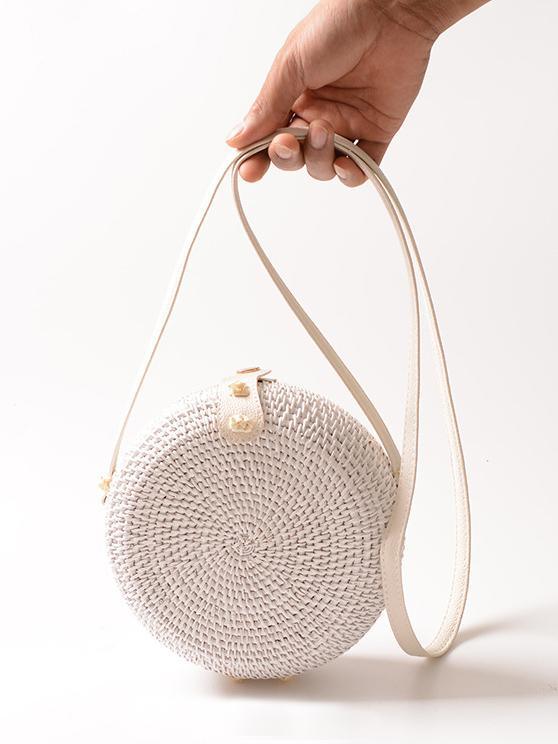 Mojoyce-Rattan Bohemia Round Little Bag