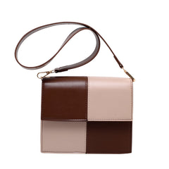 MOJOYCE-Contrast Stitching Square Shoulder Bag