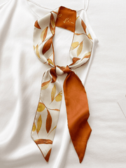 Mojoyce-Fashion Autumn Leaves Tie-Dyed Sun Protection Hair Band& Silk Scarf