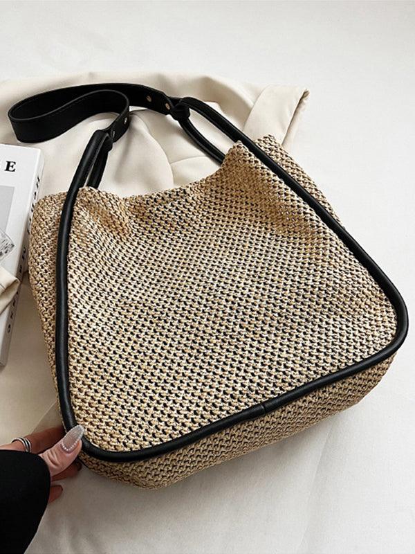 Mojoyce-Woven Tote Large Capacity Straw Bag