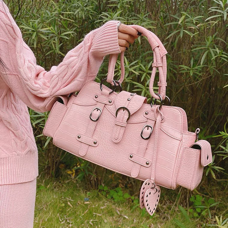 MOJOYCE-Buckle Babe Pink Shoulder Bag