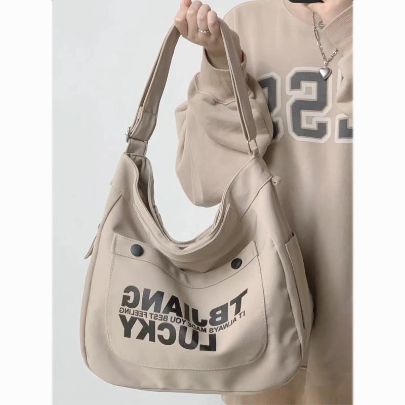 MOJOYCE-Letters Large Canvas Crossbody Bag