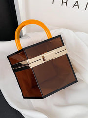 Mojoyce-Urban See-Through Geometric Acrylic Handbag