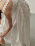 Mojoyce-Strappy Elegant A-line White Dress