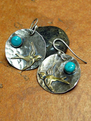 Mojoyce-Retro Bird Pine Stone Earrings