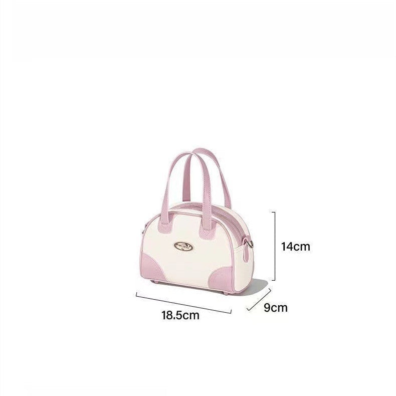 MOJOYCE-Pink and White Candy Crossbody Bag