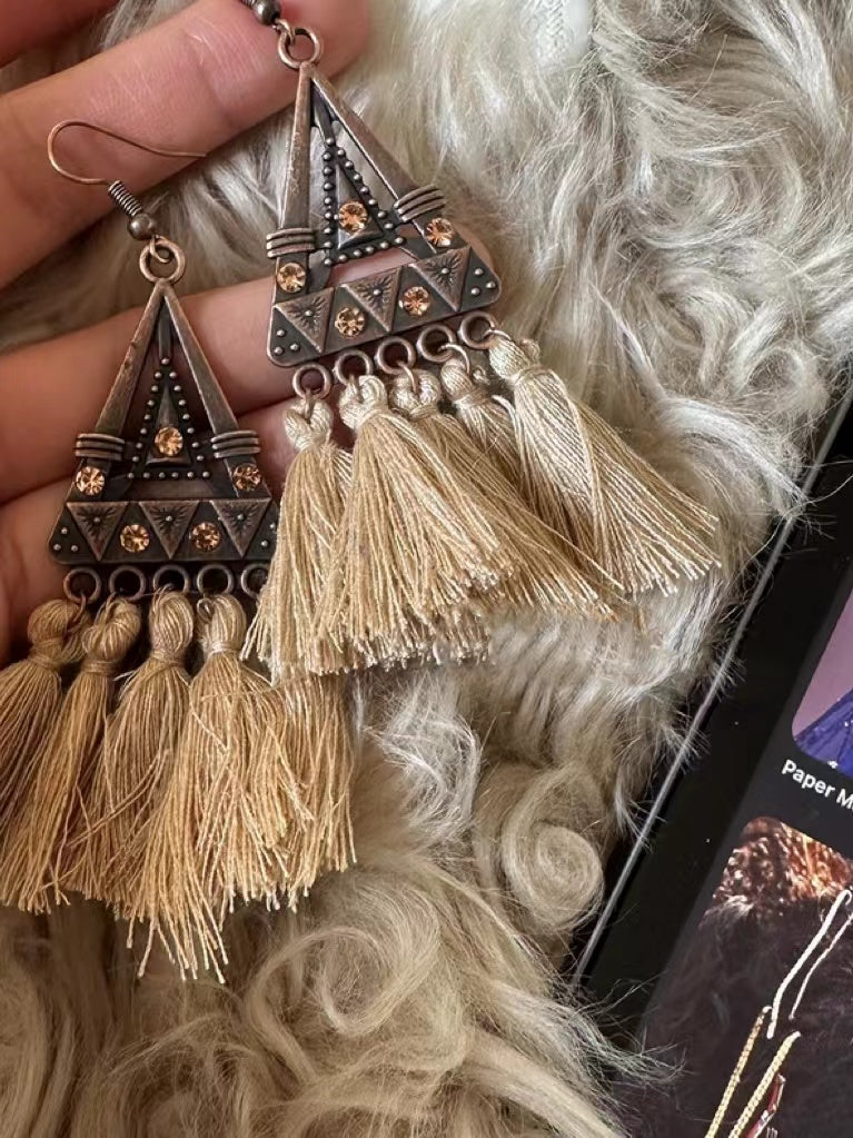 Mojoyce-Vintage Boho Tassel Earrings