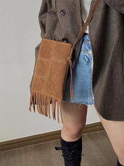 Mojoyce-American Fringe Frosted Messenger Bag