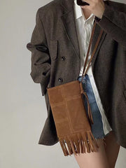 Mojoyce-American Fringe Frosted Messenger Bag