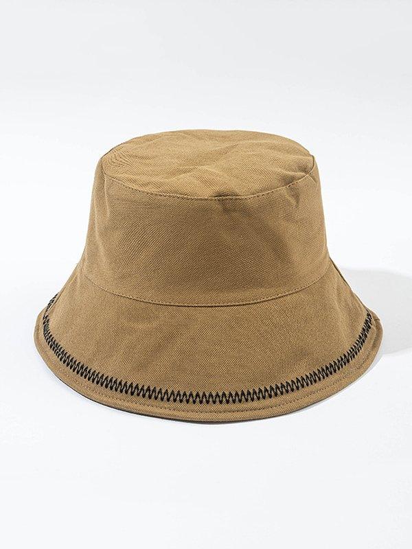 Mojoyce-Chic Original Stitched Solid Color Casual Fisherman Hat