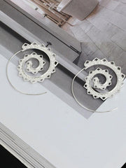 Mojoyce-Retro Alloy Heliciform Hollow Earrings