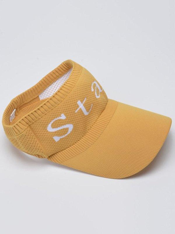 Mojoyce-Solid Color Letter Print Breathable Sports Sun Protection Hat