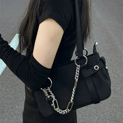 MOJOYCE-Chain Link Edge Shoulder Bag