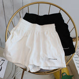 Mojoyce Korean simple letter printing casual shorts summer new fashion loose vintage women elastic waist chic Harajuku punk shorts