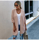 Long Sweater Cardigan Women Casual Long Sleeve Knitted Cardigans Tops Warm Autumn Winter Green Womans Clothes Fall 2022 Fashion