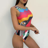 Mojoyce Africa Sexy Print Retro Swimwear One Piece SwimSuit Women Monokini Female Bather Summer Beachwear Bathing Suit Swim Bodysuit