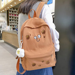 Back To School Fashion Ladies Cute Cartoon Pictures College Backpack Girl Trendy Embroidery Kawaii Bag Female Laptop Backpack Women Travel Bags