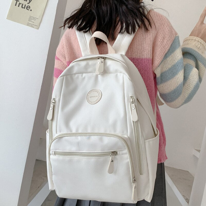 Back to School Girl Waterproof Travel Student Bag Lady Cute Nylon College Backpack Fashion Kawaii Female Laptop Backpack Trendy Cool Women Bags