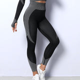 Mojoyce Sports Leggings Women Fitness Yoga Pants Workout Seamless Pants Push Up Running Tights High Waist Striped Legging