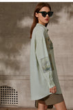Christmas Gift Mojoyce Spring Summer Fashion Women's Shirt Tops Causal Vintage Printed Lapel Belt Loose Female Blouse