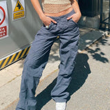 Mojoyce Low Waisted Y2K Grunge Baggy Jeans Harajuku Fairycore Cute Cargo Pants Streetwear Casual Fashion Denim Trousers Cuteandpsycho