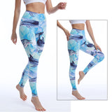 Mojoyce Cloud Hide Yoga Pants Sports Leggings Women High Waist Trainer Long Tights Flower Push Up Running Trouser Workout Plus Size XL