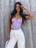 Mojoyce Sexy Backless Bandage Camisole Tops Summer Sleeveless Lace Patchwork Party Clubwear Ladies Crop Vest Hight Street Y2K