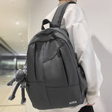 Back To School Fashion Men Women School Backpack Female Male Trendy Cool College Bag Travel Girl Boy Solid Color Book Backpack Lady Student Bag