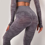 Mojoyce Camouflage Yoga Pants Workout Push Up Leggings Women Gym Clothing Fitness High Waist Tights Seamless Sportswear