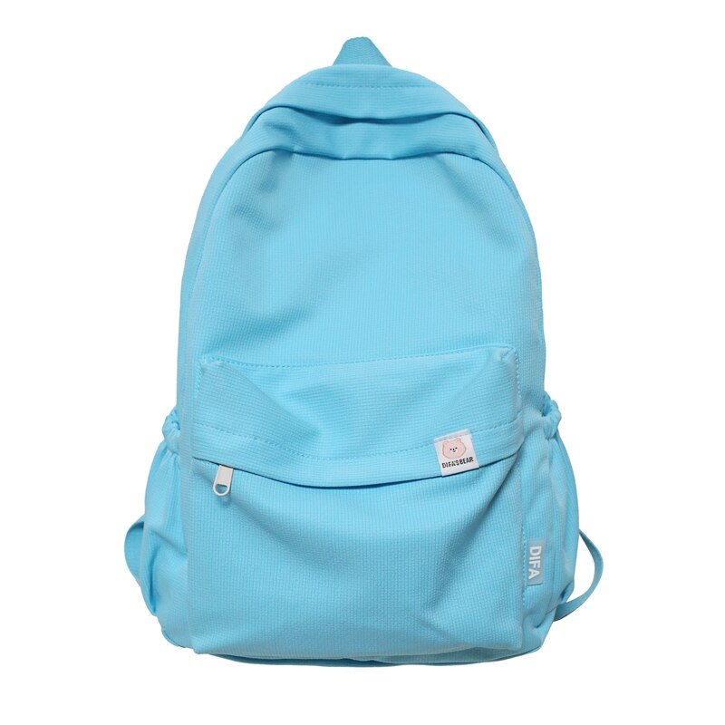 High Quality Waterproof Solid Color Nylon Women Backpack College Style Travel Rucksack School Bags for Teenage Girl Boys New