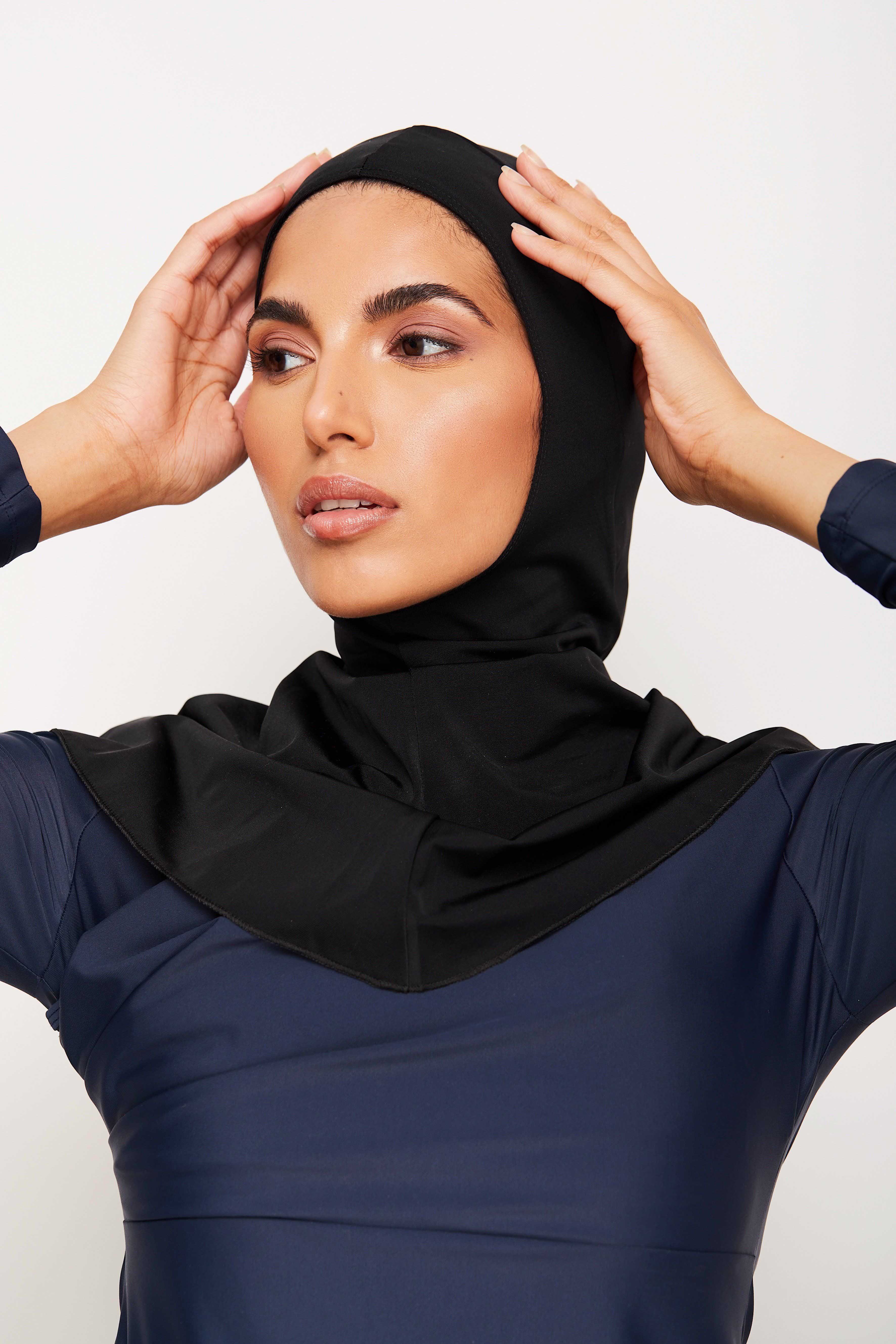 Solid Color  Muslim Turban Cap For Women Full Cover Swim Hijab Islamic Women Modest Hijab