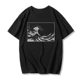 The great wave off kanagawa printed T-shirt Streetwear summer new Harajuku Japanese style loose vintage women T-shirt Gothic top
