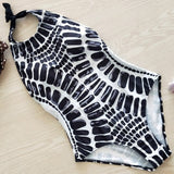 Mojoyce Swimwear One Piece Swimsuit Women 2022 High Neck Monokini Bandage Bathing Suit Halter Bodysuit Bather Beachwear