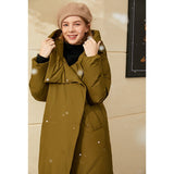 Christmas Gift Mojoyce Winter Down Coat Women Causal Solid Hooded 95%White Duck Down Thick Female Coat Women's Jacket