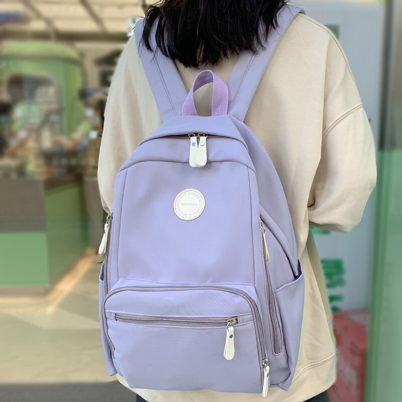 Back to School Girl Waterproof Travel Student Bag Lady Cute Nylon College Backpack Fashion Kawaii Female Laptop Backpack Trendy Cool Women Bags