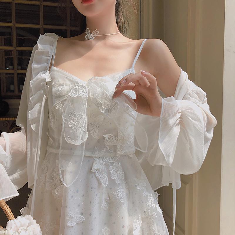 Mojoyce  French Fairy Dress Women Elegant Sleeveless Chiffon Mini Dress Casual Floral Print Korean Kawaii Summer Dress Women